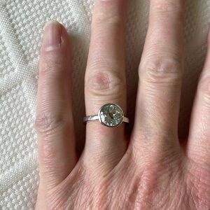 Sterling silver white topaz ring size 5.5